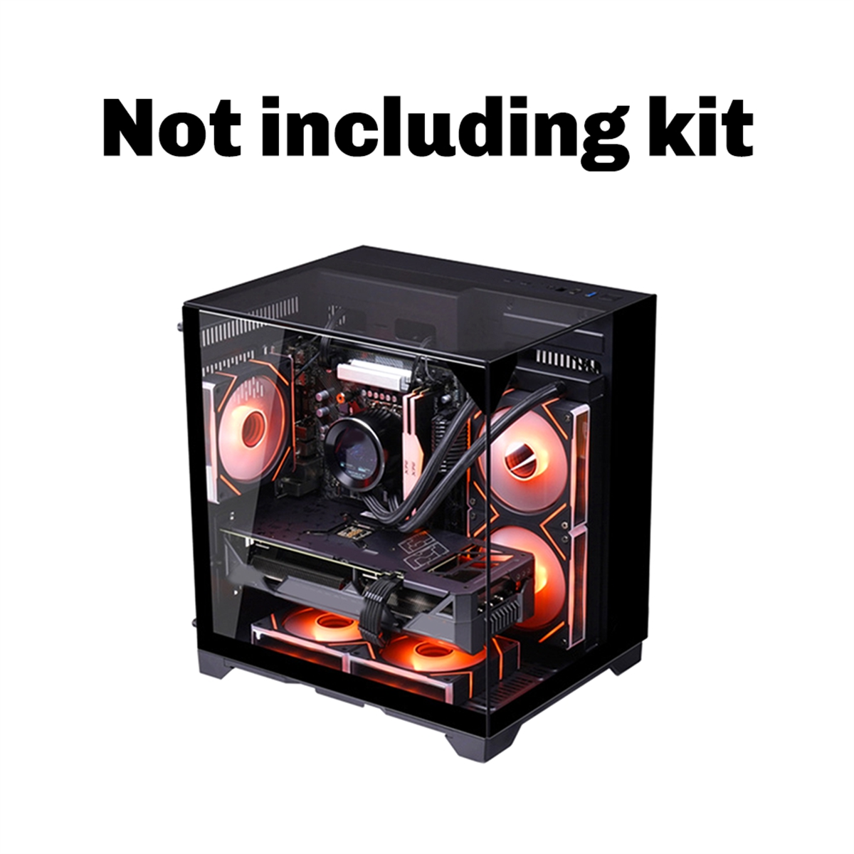 PC Case Sea View Room Gaming Computer Desktop M-ATX Motherboard Double-Sided Tempered Glass PC Gamer Cabinet,1 * PC Case