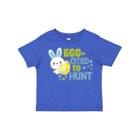 

Inktastic Eggcited to Hunt with Bunny Holding Easter Egg Gift Toddler Boy Girl T-Shirt