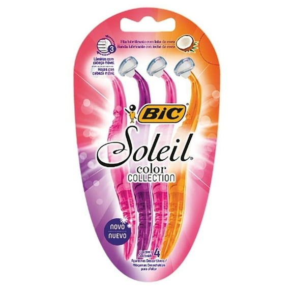 Rastrillo Bic Soleil color collection 4 pzas