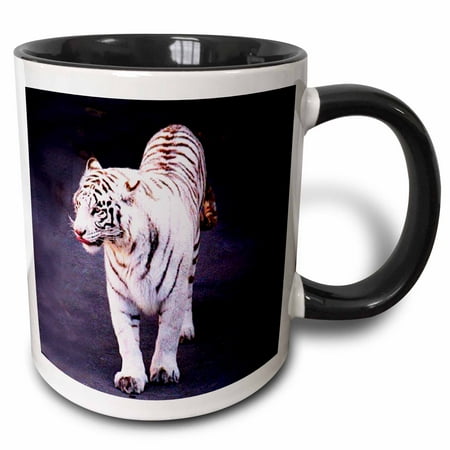 

3dRose White Tiger - Two Tone Black Mug 11-ounce