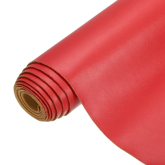 Uxcell Faux Leather 1 Yards Length 1mm Thick PU Leather for Sofa Bags DIY Crafts, Red