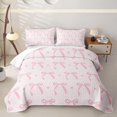thumbnail image 2 of Erosebridal Girls Pink Bowknot Twin Quilt Set For Kids,Dreamy Princess Themed Twin Coverlet Set,2-Piece, 2 of 7