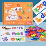 Read Spelling Learning Toy, Wooden Alphabet Flash Cards Matching Sight Words ABC Letters Recognition Game Preschool Educational Tool Set For 3 4 5 Years Old Girls And Boys Kids