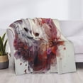 thumbnail image 3 of Cauagu White Red Cat Couple Pattern Fleece Throw Blanket, Horizontal Fleece Bedding Home Decor for Couch & Bed All Season Use-60"x50", 3 of 6