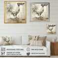 thumbnail image 4 of Designart "Wooden Rustic Rooster Peck II" Animals Framed Wall Art - Traditional White Chicken Bedroom Framed Canvas Wall Art, 4 of 6