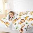 thumbnail image 5 of Manfei Yellow Monogrammed K Bedding Comforter Set, Cute Lion Giraffe Elephant Twin Comforter Sets, Animal Wildlife Reversible Bedding Set, Luxury Bedroom Decor, 2pcs, 5 of 9