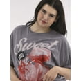 thumbnail image 4 of No Boundaries Washed Graphic Boyfriend Tee, Women's and Women's Plus, 4 of 5