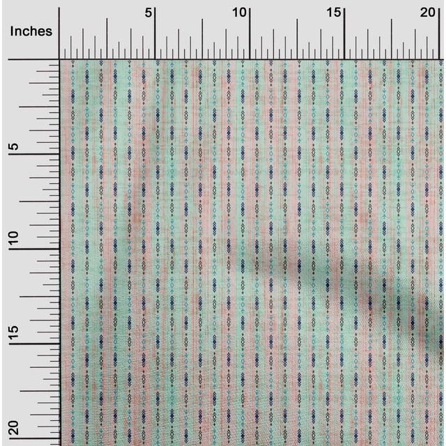 oneOone Georgette Viscose Light Mint Green Fabric Stripe Geometric Craft Projects Decor Fabric Printed By The Yard 42 Inch Wide