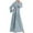 Sky Blue, variant on Fesfesfes Long Sleeve Dress Round Neck Belt Dress Women Solid Robe Vintage Elegant Swing Kaftan Party Dress Clothes Sale