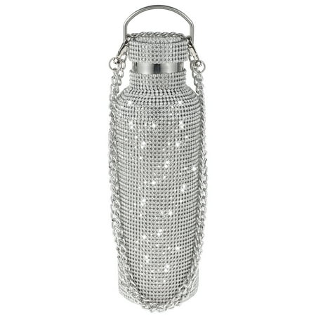 

Rhinestone Water Bottle 304 Stainless Steel Sparkling Thermos with Chain High-End Glitter Rhinestone Vacuum Flask Portable Leak-Proof Insulated Bottle for Outdoor Travel Sports
