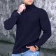 thumbnail image 2 of Camisa de punto de cuello alto informal de manga larga con cuello alto para hombre de invierno, 2 of 6