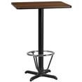 thumbnail image 2 of Emma + Oliver 24"x30" Walnut Laminate Bar Table Top-22"x22" Base/Foot Ring, 2 of 3