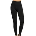 thumbnail image 1 of Gravity Threads Womens High Waist Fleece Extra-Wide Band Leggings - Black, 1 of 1