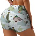 thumbnail image 3 of Athletic Shorts for Women, Mallard Ducks Wild Birds Seam Womens Shorts High Waisted Sport Running Workout Gym, 3 of 8