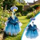 thumbnail image 1 of Conjunto de disfraz de princesa de plumas azules de 23 pulgadas para decoración de porche con varita estelar, tocado y accesorios para decoración de jardín, patio y patio trasero, 1 of 9