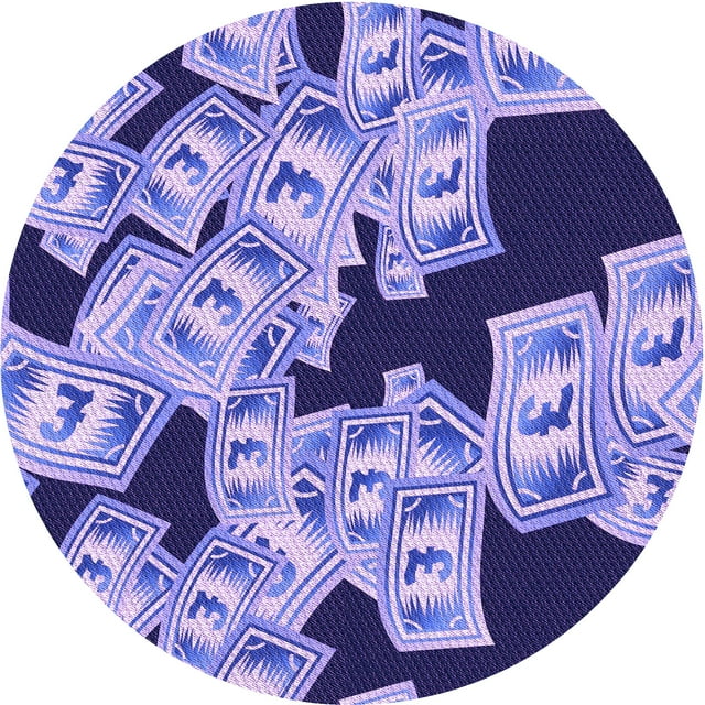 Ahgly Company Tapis Rond Lavable en Machine Intérieur Transitionnel Mauve Violet, 3 Pieds Rond