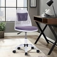 thumbnail image 2 of SYNGAR Office Desk Chair with Adjustable Height, Modern Armless Chair Office Chair Mid Back Soft Fabric Swivel Computer Home Task Chairs Ergonomic Executive Chair with Lumbar Pillow Support, Purple, 2 of 9