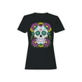 thumbnail image 2 of Floral Sugar Skull Decor Women's T-shirt, 2 of 3