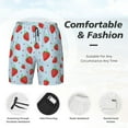 thumbnail image 3 of Yiaed Strawberry Print Mens Swim Trunks Bathing Suit Compression Liner Beach Swim Shorts Swimwear Quick Dry Zipper Pocket No-Chafing Board Short-XX-Large, 3 of 6