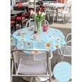 thumbnail image 5 of Outdoor Tablecloths with Umbrella Hole & Zipper, Spring Floral Daisy Round Tablecloths 60 Inch, Blue Elegant Pastoral Flowers Watercolor Waterproof Table Cloth, Patio/Pool/Picnic Table Covers, 5 of 8