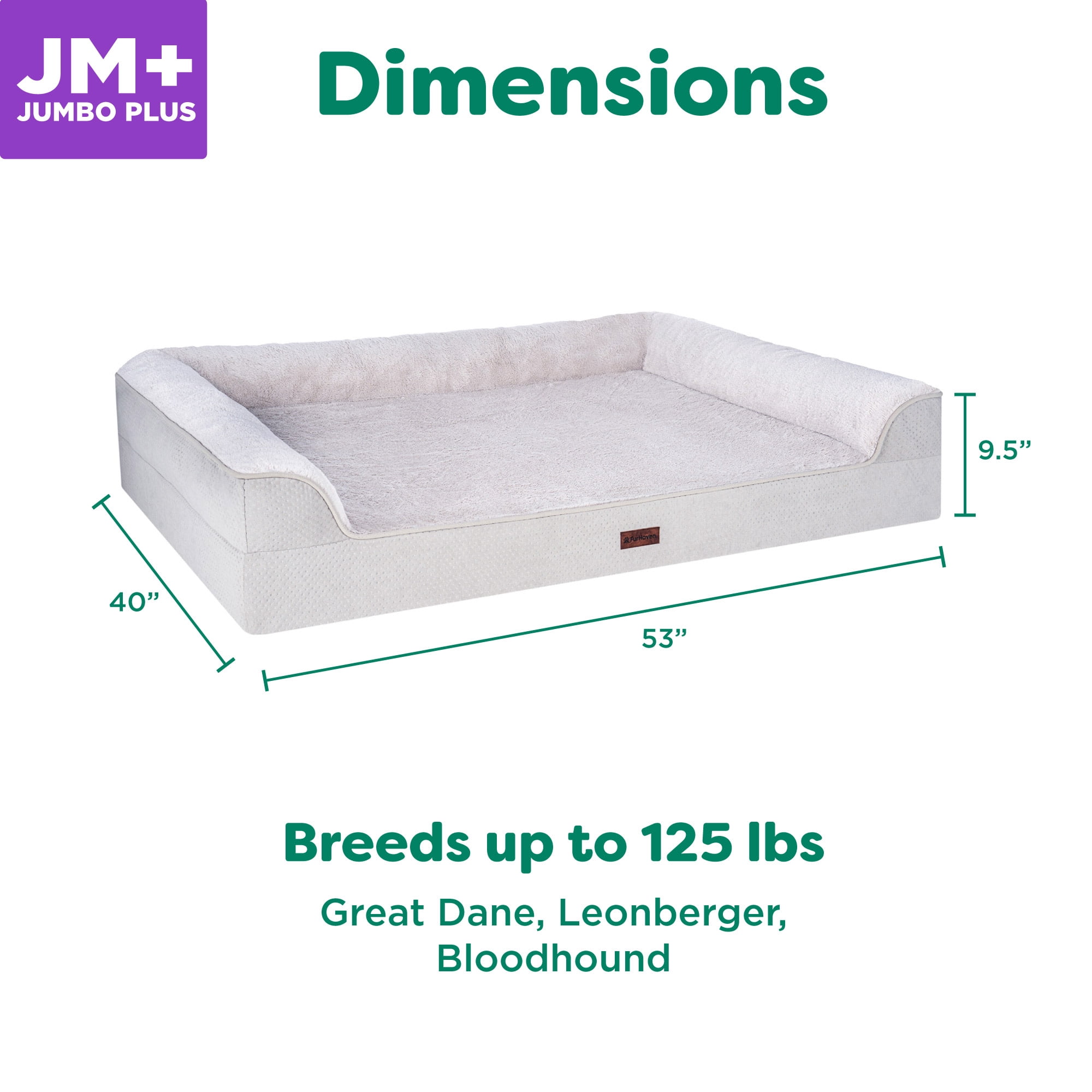 FurHaven Jumbo Plus (53"x40") Cooling Gel Dog Bed – Cool Gel Memory Foam Sofa Pet Bed, Embossed Velvet, Removable Washable Cover, Clay