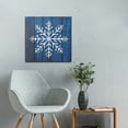 thumbnail image 4 of JEUXUS Vintage Snowflake Wall Art, Cute Christmas & Winter Artwork, Faded Wood Look, Blue & White, Premium Gallery Wrapped Canvas Decor, Ready to Hang, 16x16 inch, 4 of 4
