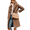 Camel, variant on Women's Winter Wool Coat Casual Notch Lapel Single-Breasted Peacoat