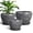 Grey, variant on Ordivic 3 Set Large Blue Ceramic Plant Pots with Drainage Saucer for Succulent Plant Lovers,Home Decor