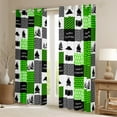 thumbnail image 2 of Homewish Happy Camping Blackout Curtains Set of 2 (52x84 Each) for Female Men Adults,Adventure Theme Window Curtains,Geometric Plaid Checkered Curtains and Drapes,Lightweight Room Decor, 2 of 6