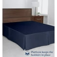 thumbnail image 2 of 400 Thread Count Luxury Pleated Bedskirt - 100% Egyptian Cotton - 14" Deep Pocket - Wrinkle-Free Box Pleated Bed Skirts - Twin Size - Navy Blue., 2 of 4