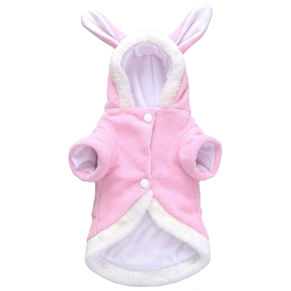 Petitebelle Easter Bunny Fleece Puppy Dog Hoodies (Pink, Small)