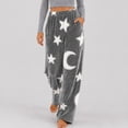 thumbnail image 3 of Zormilly Pajama Pants Women Fleece Elastic High Waisted Wide Leg Lounge Pants with Pockets Warm Plush Fuzzy Pajama Bottoms, S-3XL, 3 of 8