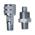 thumbnail image 3 of 2 Pcs Acier Chromé Zg3/8" Jeu de Connecteurs Rapide Tuyau d'Huile Haute Pression Mâle + Coupleur Femelle Conception Robuste Pièces Résistantes à la Fatigue, 3 of 8