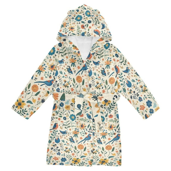FORMRS Niños Bathrobe Unisex Hooded Robe Soft Plush Pajamas Sleepwear, Size 2-3T, Cute Animals