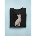 thumbnail image 3 of Cute Devon Rex Kitty Sitting Sweatshirt Women - Women Sweatshirt, Black, 3XL, 3 of 4