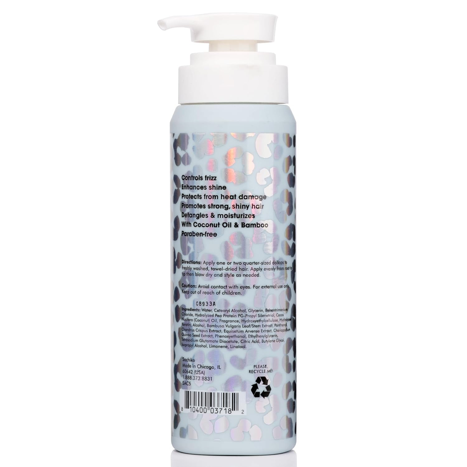 Sachiko No Frizz Keratin Leave-In Hair Cream Conditioner. 8.5 fl oz