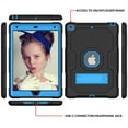 thumbnail image 4 of Jiahe Cover Case For iPad 9th/8th/7th Generation 10.2 inch,Shockproof Heavy Duty Rugged Drop proof Three Layer Protection Kickstand Case Cover,Black + Blue, 4 of 7