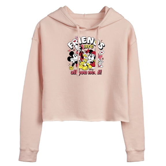 Disney - Friends Are All You Need - Juniors Cropped Pullover Hoodie