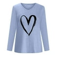 thumbnail image 4 of Pompotops T-Shirt à Manches Longues à Col en V Imprimé Décontracté pour Femmes, Chandail, Hauts, Liquidation, 4 of 4