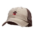 thumbnail image 2 of Cowboy Silhouette Embroidered Frayed Mesh Cap - Brown OSFM, 2 of 5