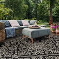 thumbnail image 4 of SAFAVIEH Courtyard Henrietta Medallion Indoor/Outdoor Area Rug, Black/Beige, 8' x 11', 4 of 8