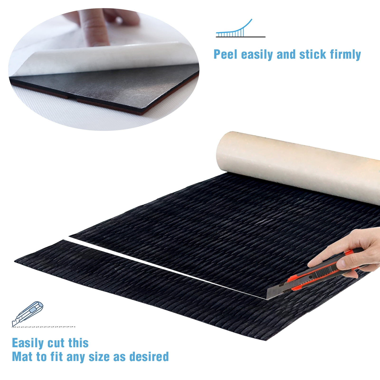 Boat Flooring EVA Foam Boat Decking Marine Mat Non-Slip Self-Adhesive Flooring Sheet for Motorboat Kayak Surfboard Garden Swimming Pools, 94.5" x 23.6"