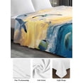 thumbnail image 6 of Blue Ocean Turtle Full Size Flat Sheet, Wrinkleproof & Fadeproof Cooling Flat Bed Sheet Only, Dolphins Animals Coral Orange Sunlight Breathable Soft Bedding Top Sheets 81 x 96 Inches, 6 of 8