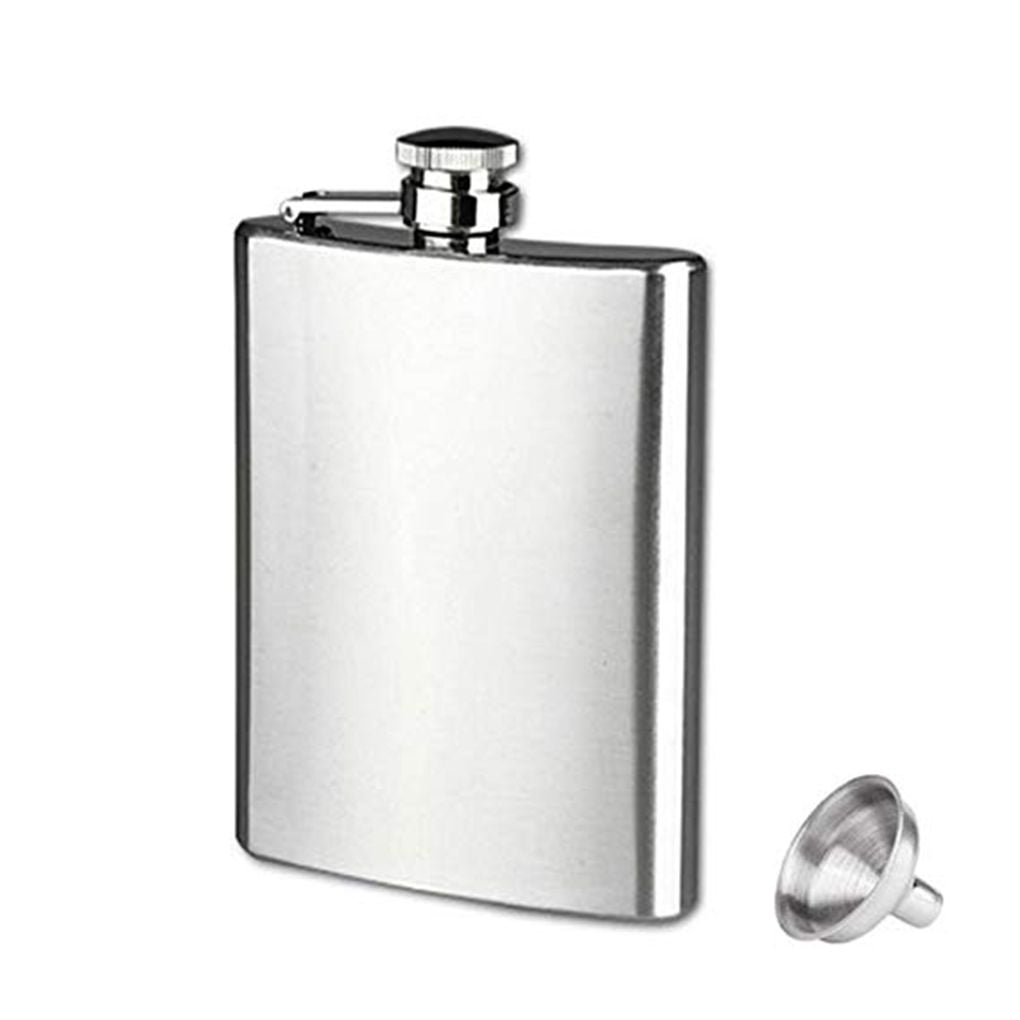8oz Stainless Steel FLASK Screw Cap Hip Pocket Alcohol Liquor Whiskey Party Pink 