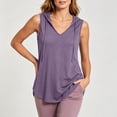 thumbnail image 6 of Qiopertar Womens Tank Tops Hooded V Neck Sleeveless Casual Loose Flowy Lightweight Soft Summer Tops, Purple 3XL, 6 of 7
