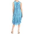 thumbnail image 2 of Sakkas Nora Sleeveless Embroidered Short Tie Dye Caftan Dress / Cover Up - 2-PacificBlue - One Size, 2 of 5