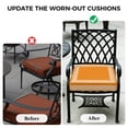 thumbnail image 4 of Outdoor Patio Cushion Covers 4 Pack Orange Vintage Patio Chair Cushion Covers with Ties and Zipper Abstract Art White Greek Key Waterproof Outdoor Seat Cushion Covers for Patio Furniture 22"x22", 4 of 6