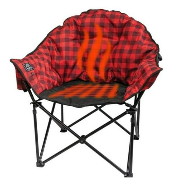 LAZY BEAR BLUE TOOTH HEATED CHAIR; RED PLAID