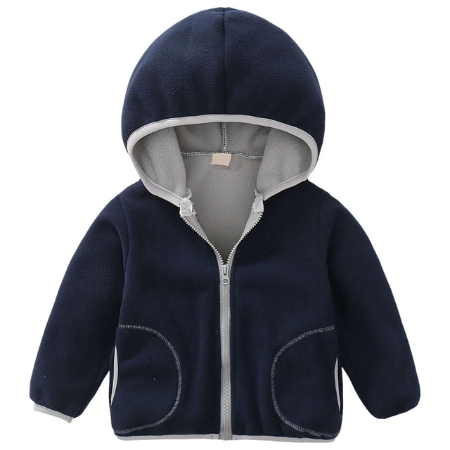 Fashionable And Soft Polar Fleece Jacket For Boys And Girls With Hood And Hidden Pockets