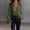 Army Green, variant on Women's Lace Patchwork Puff Sleeve Pleated Shirt – Elegant V-Neck Solid Color Blouse For Spring Summer Pink,S